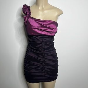 Hailey Logan by Adrianna Papel black and purple mini dress